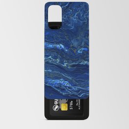 Navy Blue & Gold Marble Abstraction Android Card Case