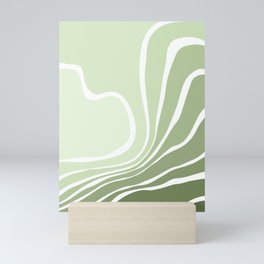 Sage Green Gradient Abstract Mountains Landscape Mini Art Print