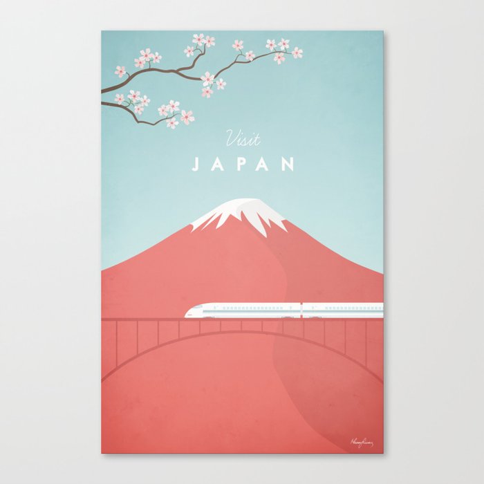 Vintage Japan Travel Poster Canvas Print