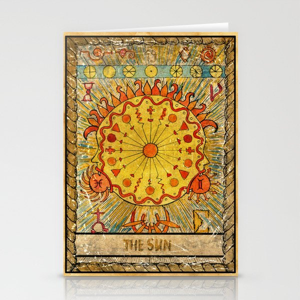 The Sun Vintage Tarot Card Stationery Cards