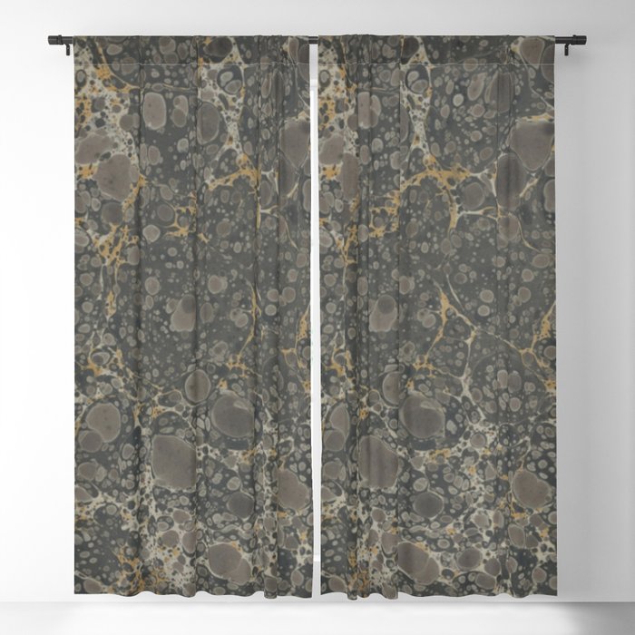 Marbled Endpaper Blackout Curtain