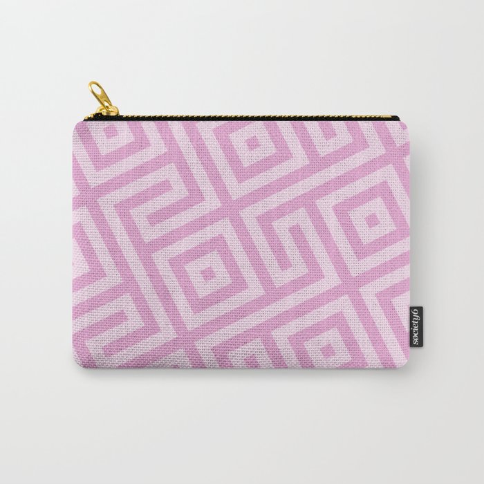 Geometrical Blush Pink Abstract Taffy Pink Argyle Diamond Pattern Carry-All Pouch