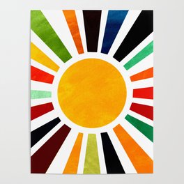 Sun Retro Art Poster