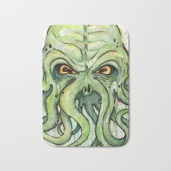Cthulhu HP Lovecraft Green Monster Tentacles Bath Mat
