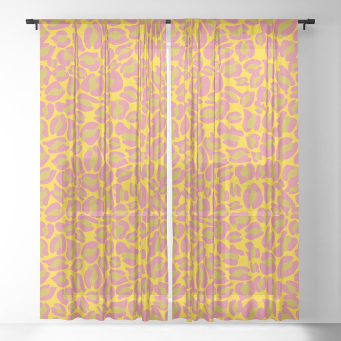 Leopard Print Pink Yellow Bright Colour Cheetah Texture