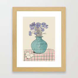 Vase lilac flowers Framed Art Print