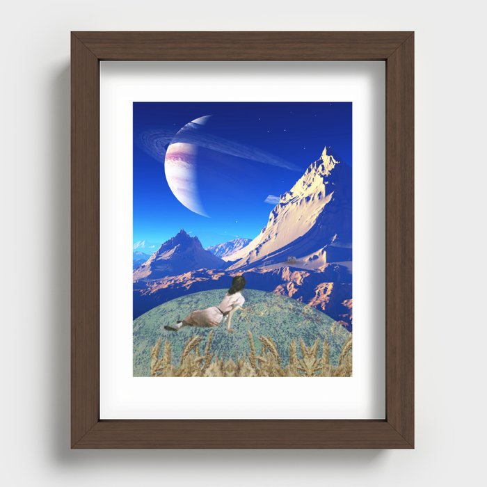 Saturn is for Lovers Recessed Framed Print