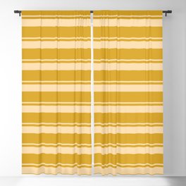 [ Thumbnail: Tan and Goldenrod Colored Stripes Pattern Blackout Curtain ]