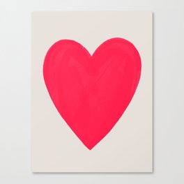 Big Neon Heart - Hot Pink Canvas Print