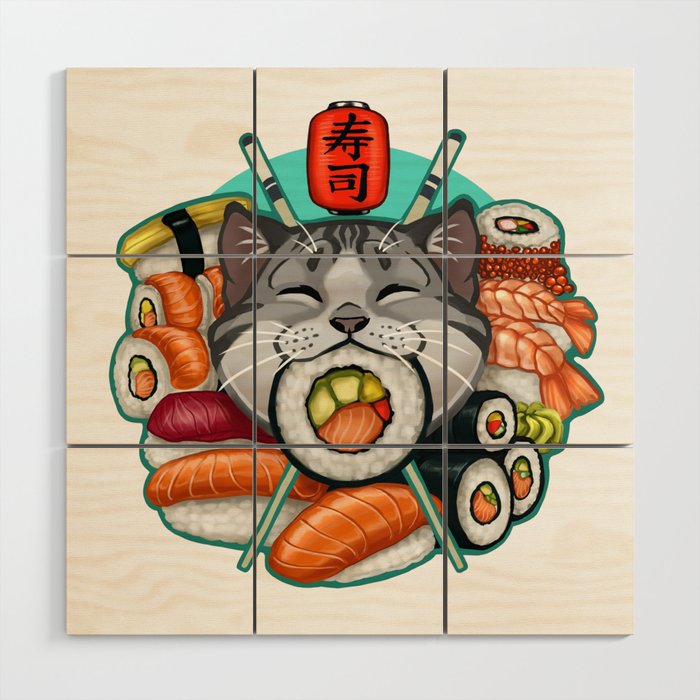 I love Sushi Wood Wall Art