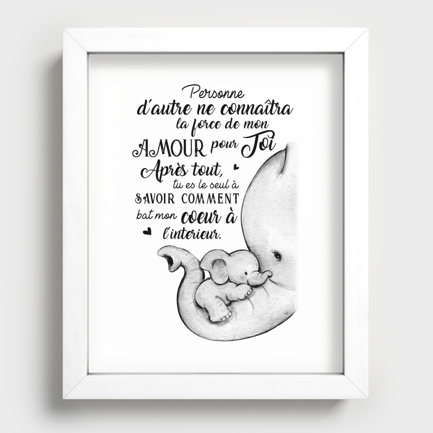 Elephant Personne Dautre Ne Connaitra La Force De Mon Amour Pour Joi Apres Tout Tu Es Le Seul Savoir Recessed Framed Print By Hasagi19 Society6