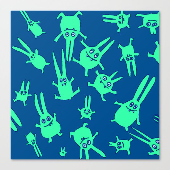 bunnies in weightlessness Canvas Print
