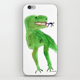 Dinosaur and Tiny Man iPhone Skin