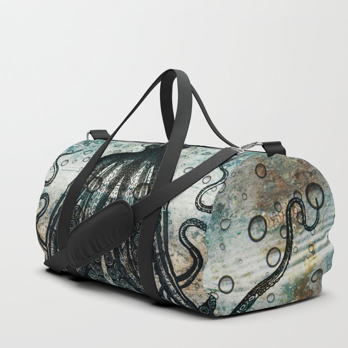 Octopus In Stormy Water Duffle Bag