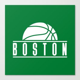 Boston basketball modern logo green Canvas Print
