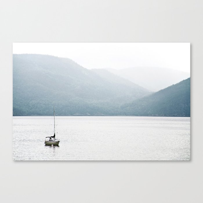 Boat and fog Canvas Print