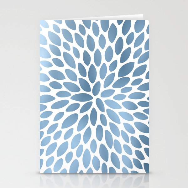 Floral Bloom White and Blue Stationery Cards