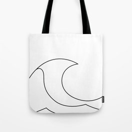 Great Wave - One line art - W2 Tote Bag