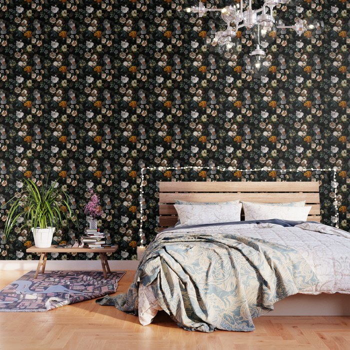 Floral Night Garden Wallpaper