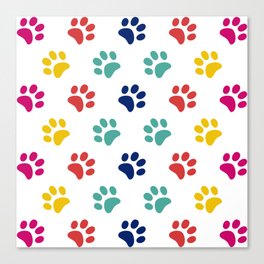 dog paw print pattern Canvas Print