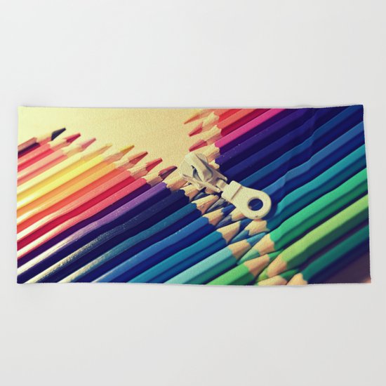 Crayon Zip Beach Towel