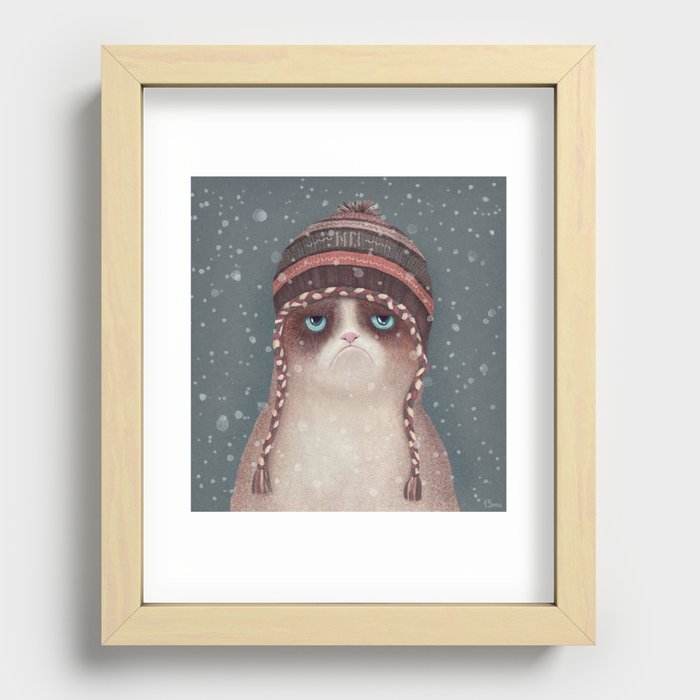 Christmas Cat Recessed Framed Print
