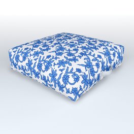 Blue Floral Porcelain Outdoor Floor Cushion