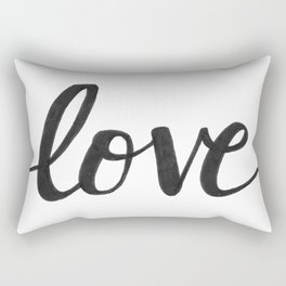 Love Black Rectangular Pillow