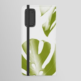 Soft Green Monstera Leaves Dream #1 #decor #art #society6 Android Wallet Case