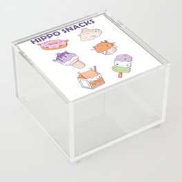 Fun Hippo Snacks Cute Kawaii Aesthetic Acrylic Box