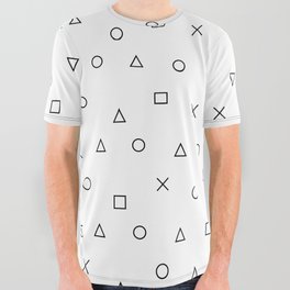 gaming pattern - gamer design - playstation controller symbols All Over Graphic Tee