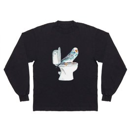 Bird budgie toilet Painting Wall Poster Watercolor Long Sleeve T-shirt