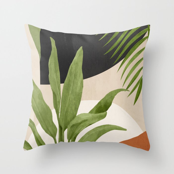 Abstract Art Tropical Leaf 11 Throw Pillow