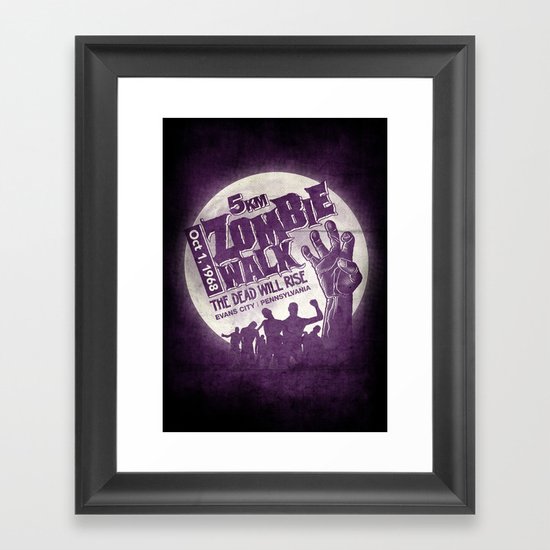 Zombie Walk Framed Art Print