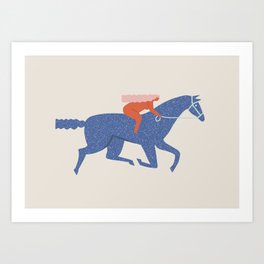 Blue horse Art Print