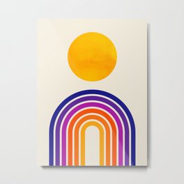 Rainbow Sun: Retro 80s Edition Metal Print | Graphicdesign, Gradient, Modern, Geometric, Color, Abstract, California, Vintage, Rainbow, 70S 