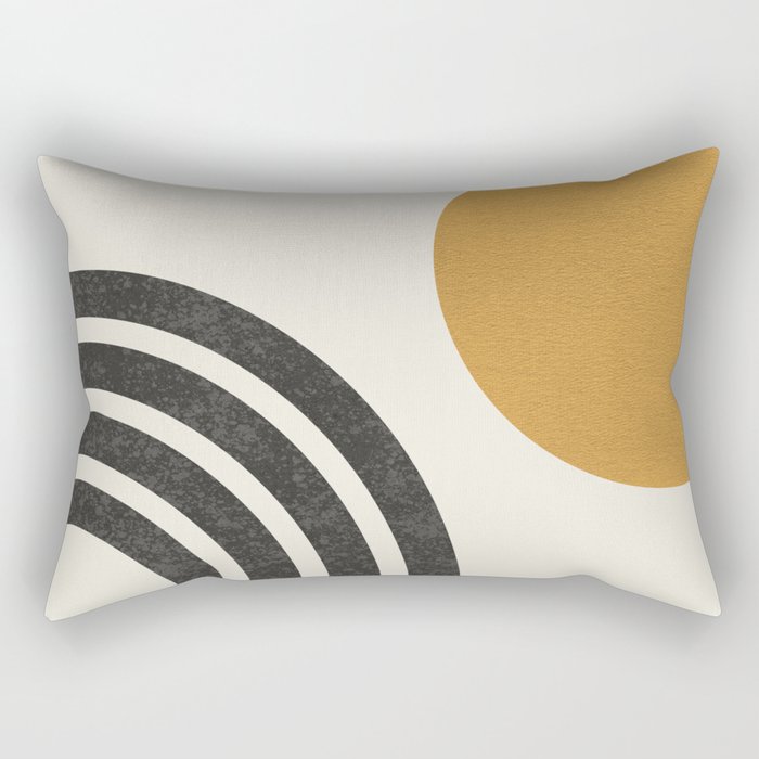 Mid century modern landscape - Sun & Rainbow  Rectangular Pillow