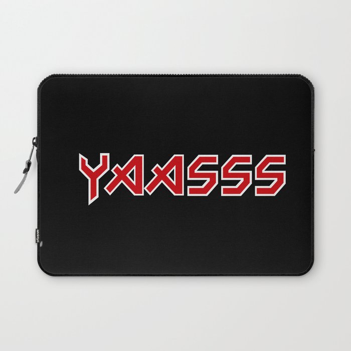 Yaasss Iron Maiden Metal Typography Print Laptop Sleeve By Rexlambo Society6