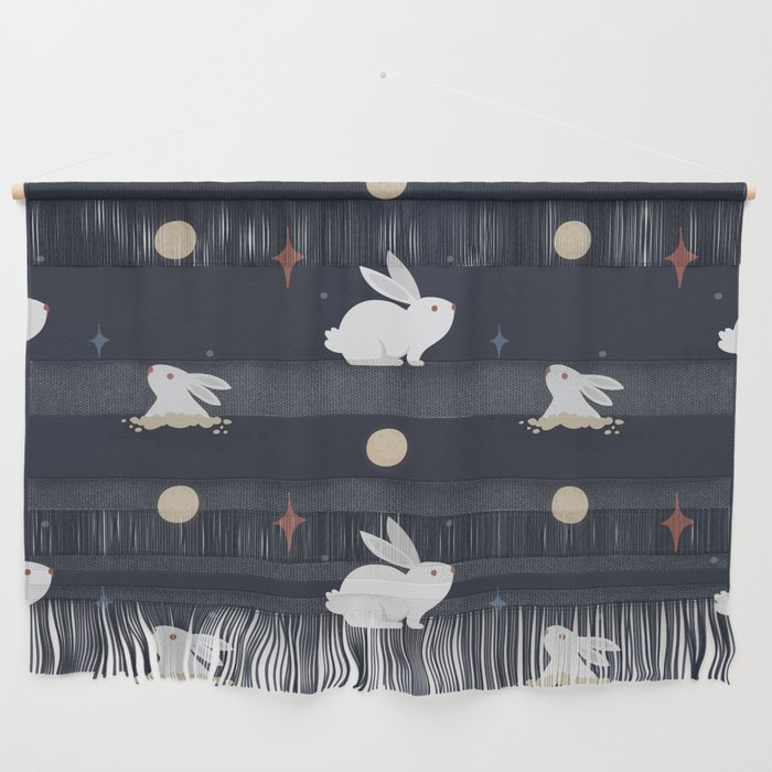 Bunnies on the Moon (Patterns Please) Wall Hanging