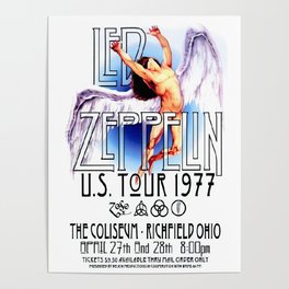 LedZeppelin 1977 Concert Tour Rock Poster Poster