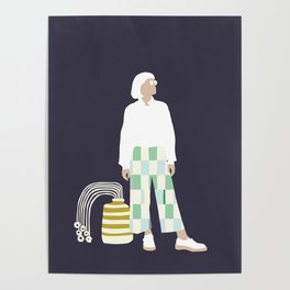 Modern woman with vase Poster