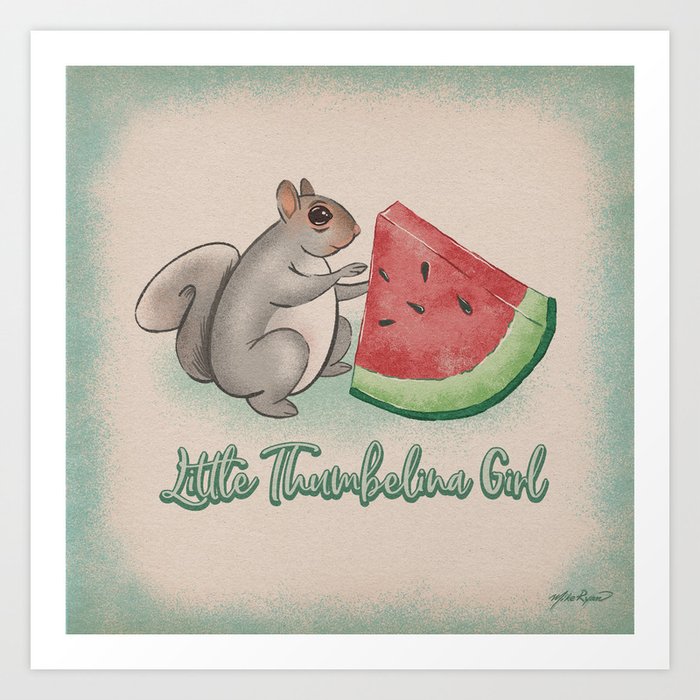 Watermelon Thumbelina Art Print