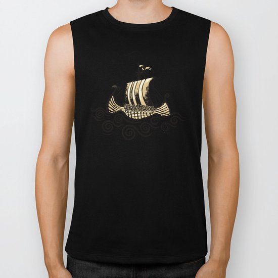 Viking ship 2 Biker Tank