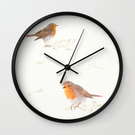 Lovely robins Wall Clock