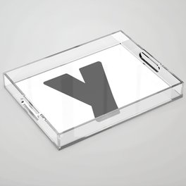 y (Grey & White Letter) Acrylic Tray
