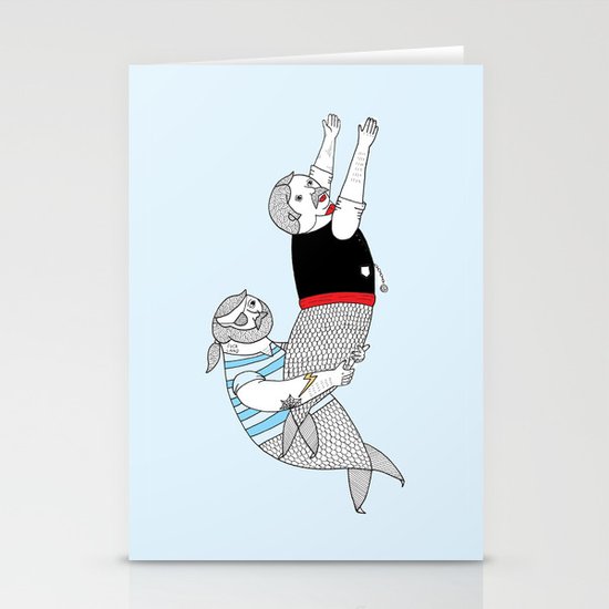 On how some species of mermen resolve trivial quarrels Stationery Cards