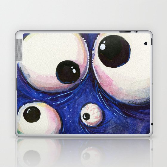 Blue Monster Eyes Laptop & iPad Skin