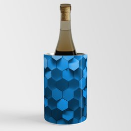 Blue hexagon abstract pattern Wine Chiller