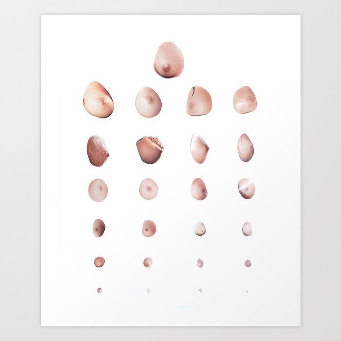 Boobs Illustration Different Types Framed Art Print for Sale by