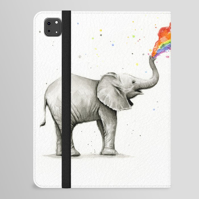 Rainbow Baby Elephant iPad Folio Case